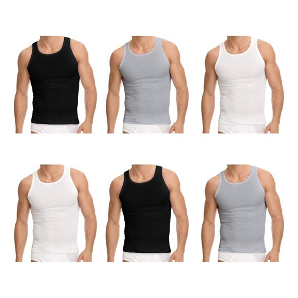 Men's Classic Solid Slim-Fit Cotton Soft Ribbed Slim-Fitting Summer Tank Tops - Picture 12 of 14